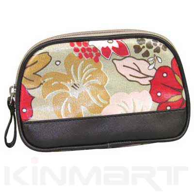 Small Hibiscus Print Makeup Pouch